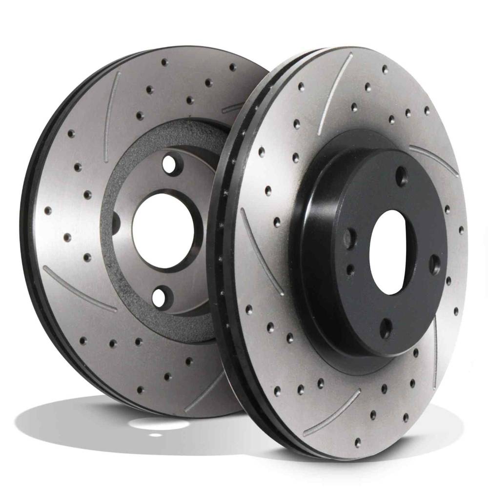 Front Drilled Grooved 270mm Brake Discs – Mazda MX-5 MK2 MK2.5 NB 1.6 1.8 98-05-Gravity Performance
