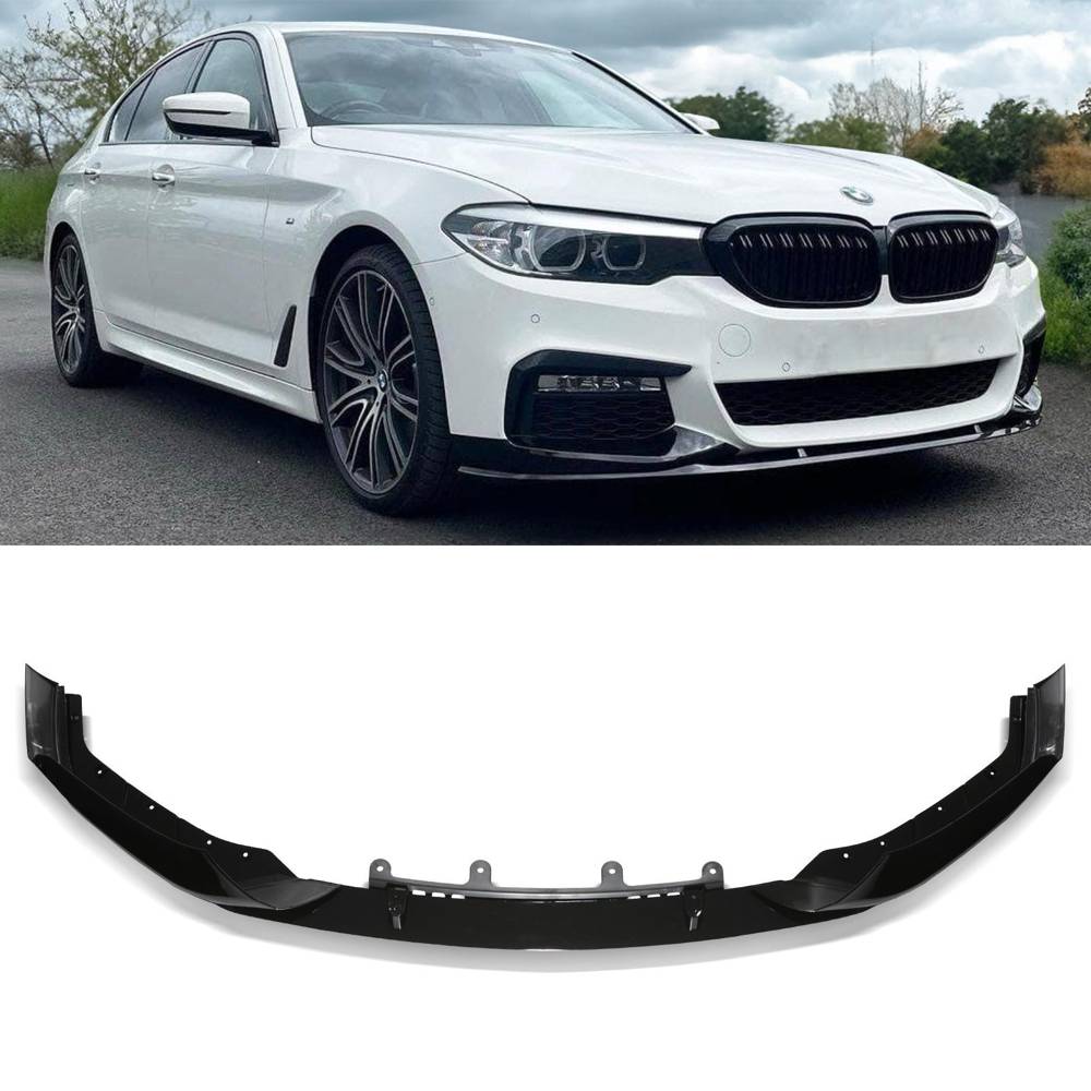 Gloss Black M Style Front Lip Splitter – BMW 5 Series G30 17-20-Gravity Performance