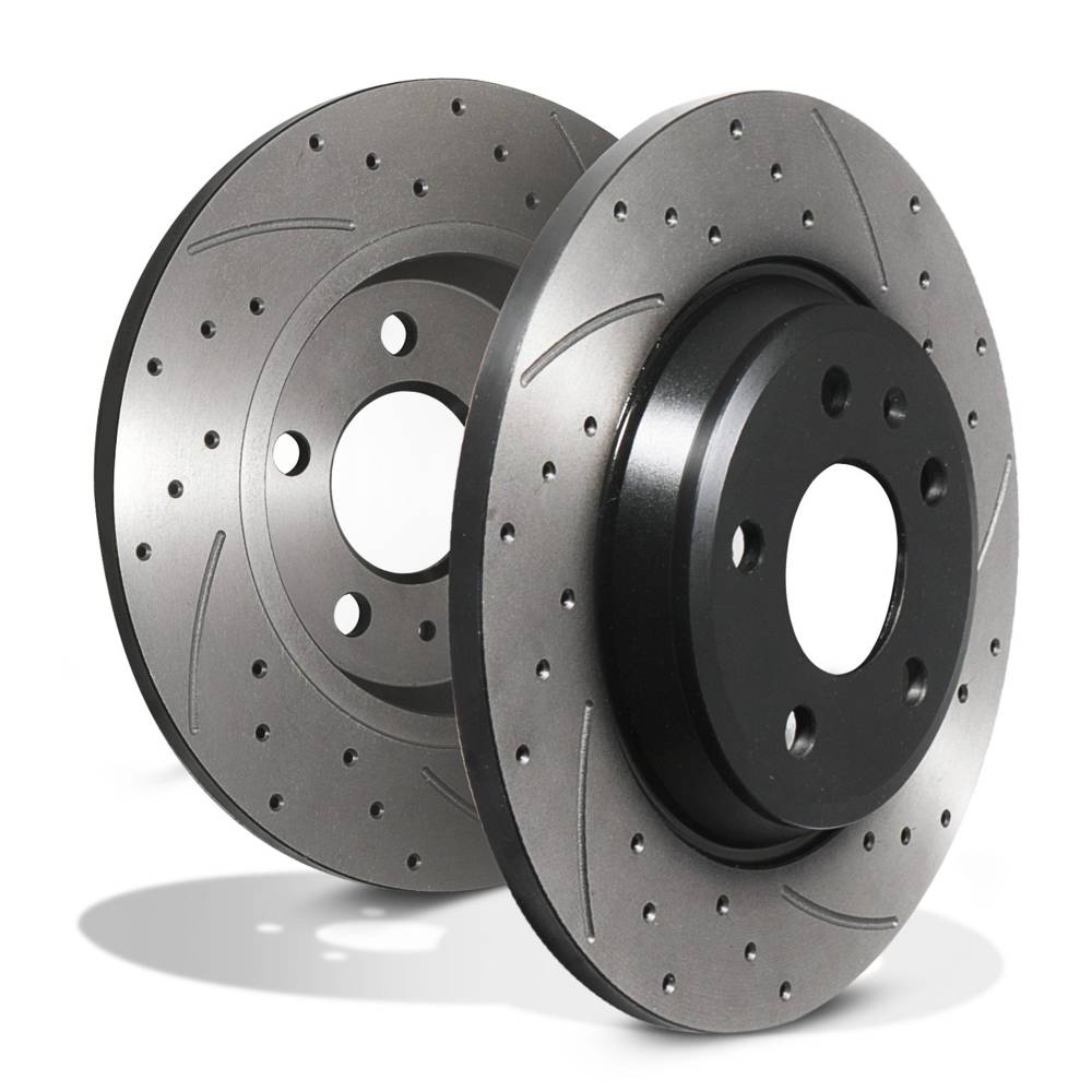 Rear Drilled Grooved 300mm Brake Discs – Audi A4 B8 2.0 3.0 3.2 TDI Fsi 07+-Gravity Performance