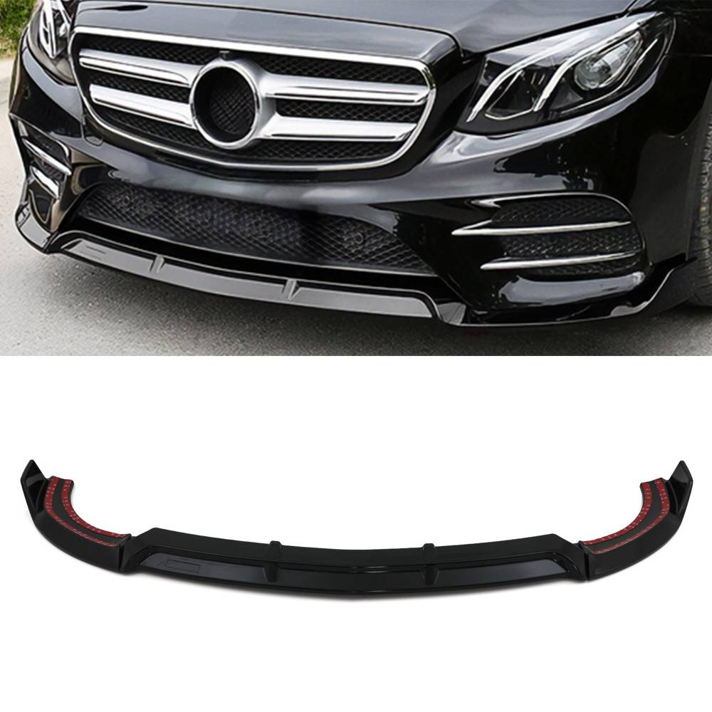 Front Splitter Lip Gloss Black – Mercedes Benz E-Class W213 16-20-Gravity Performance