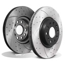 Front Drilled Grooved 312mm Brake Discs – Skoda Octavia 5E3 Superb Yeti 08+-Gravity Performance