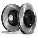 Front Drilled Grooved 300mm Brake Discs – Ford Mondeo MK4 1.8 2.0 TDCI 07-15-Gravity Performance