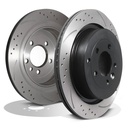 Rear Drilled Grooved 350mm Brake Discs – Range Rover Sport 3.0 4.2 5.0 05-13-Gravity Performance