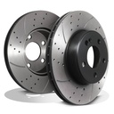 Front Drilled Grooved Vented 295mm Brake Discs – Mercedes Benz C180 C200 13+-Gravity Performance