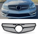 Diamond Style Gloss Black Front Grille – Mercedes C Class W204 07-14-Gravity Performance