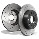 Rear Grooved Drilled 256mm Brake Discs – VW Caddy Jetta Scirocco 1.9 2.0 04-15