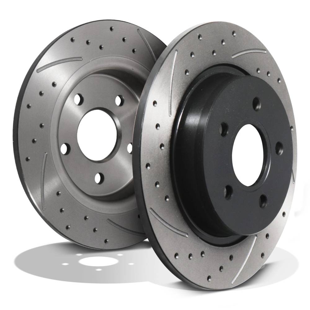 Rear Grooved Drilled 280mm Brake Discs – Volvo C70 Cabriolet S40 V50 C30 05+-Gravity Performance