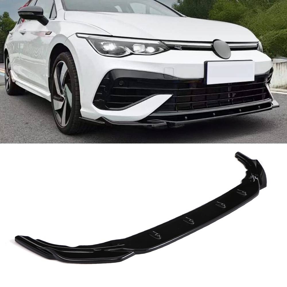 R Style Front Splitter Gloss Black – VW Golf MK8 2020-2024