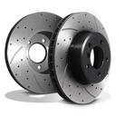 Front Drilled Grooved 324mm Rotordiscs Brake Discs – BMW 7 Series E38 740I V8-Gravity Performance