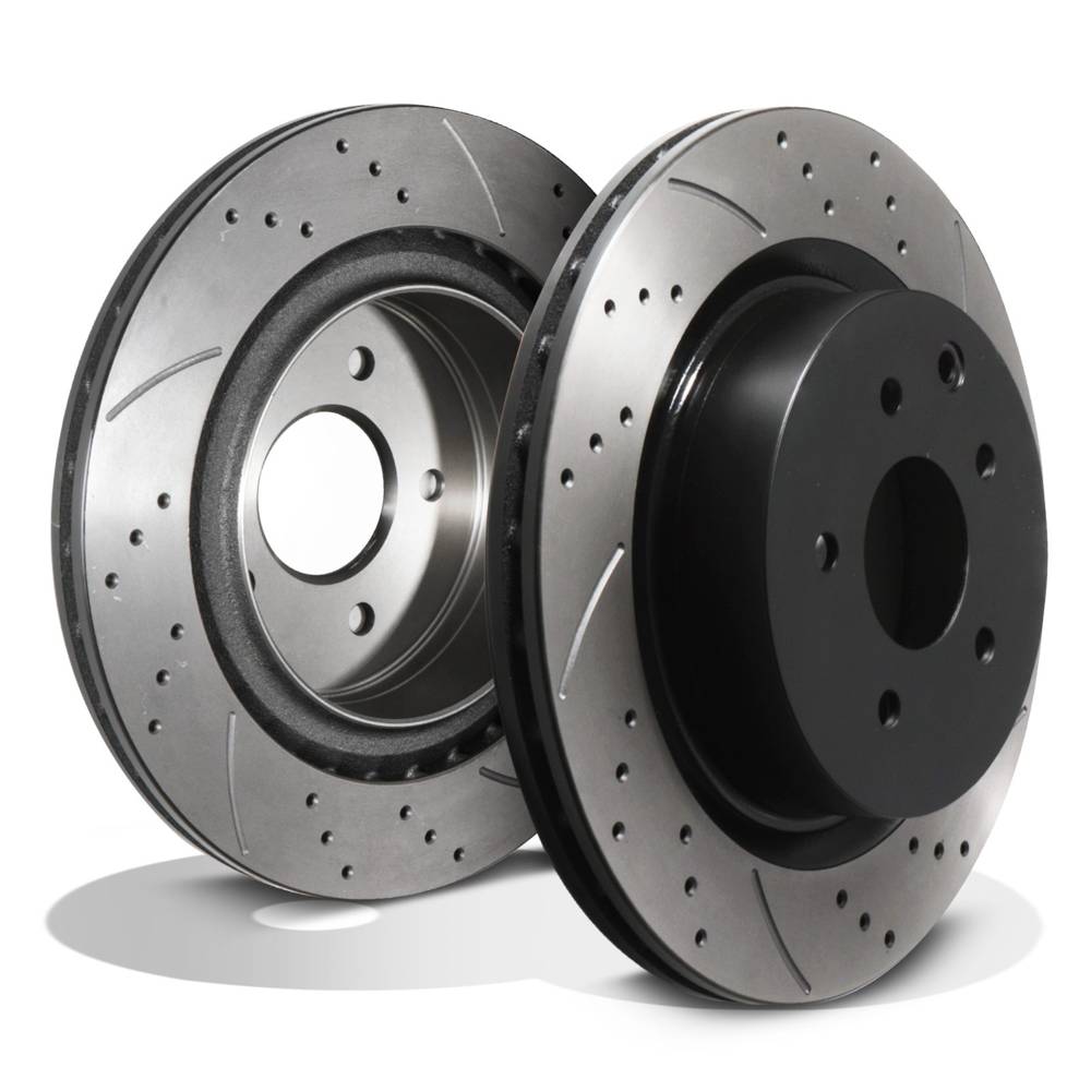 Rear Drilled Grooved 322mm Brake Disc – Nissan 350Z Z33 De 2003-2006-Gravity Performance
