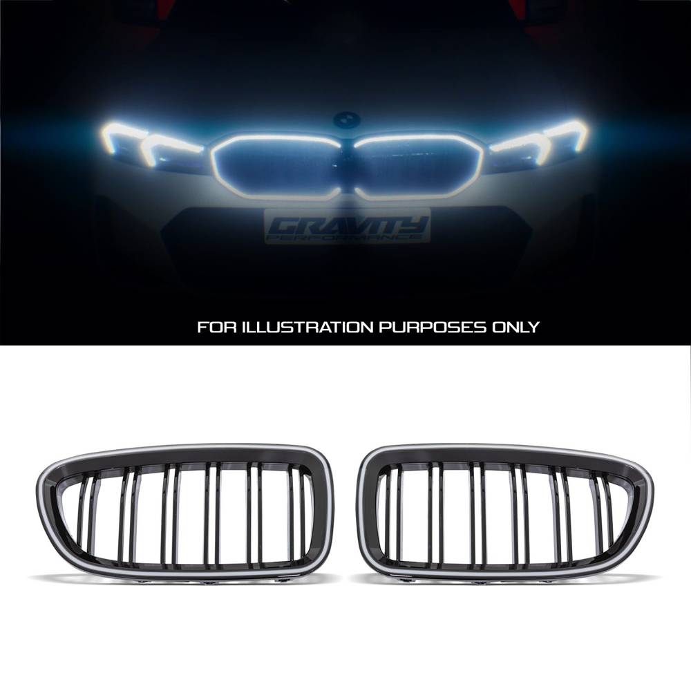 Gloss Black LED Front Grille – BMW 5 Series F10 10-17-Gravity Performance