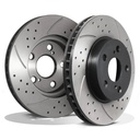 Rotordiscs Front Drilled Grooved 255mm Brake Discs – Toyota Carina 1.6 2.0 92+-Gravity Performance