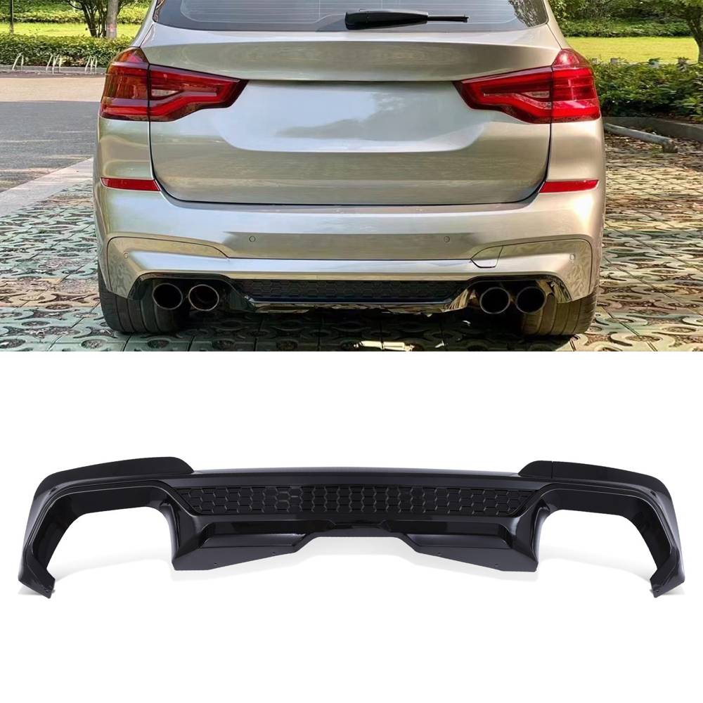 X3M Style Rear Twin Exit Diffuser Gloss Black – BMW X3 G01 Pre-LCI 18-21