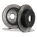 Rear Drilled Grooved 292mm Brake Discs – Nissan X-Trail T30 T31 2.0 DCI 01-14-Gravity Performance