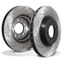 Front Drilled Grooved 325mm Brake Discs – BMW 3 Series E46 M3 3.2 00-06-Gravity Performance