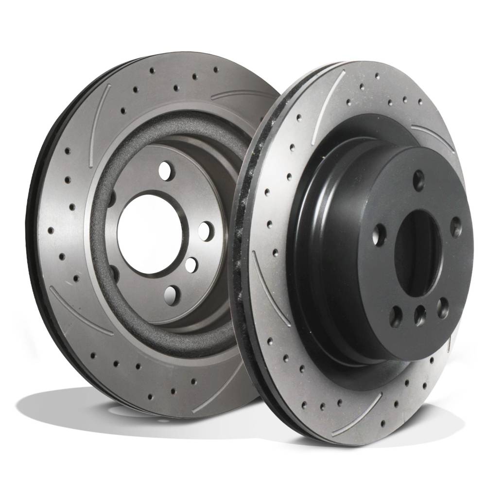 Rear Drilled Grooved Vented 300mm Brake Discs – BMW G22 430 430I 2.0T 2020+-Gravity Performance