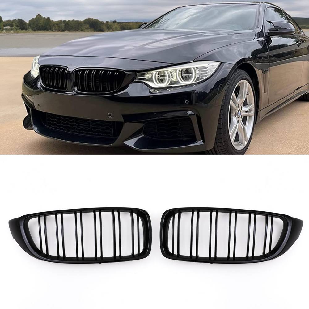 Gloss Black Front Kidney Grilles – BMW 4 Series F32 F33 F36 14-20-Gravity Performance