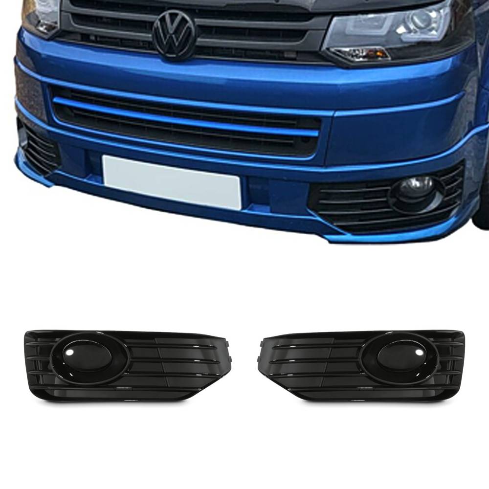 Gloss Black Sportline Look Fog Light Surrounds – VW Transporter T5.1 09-15