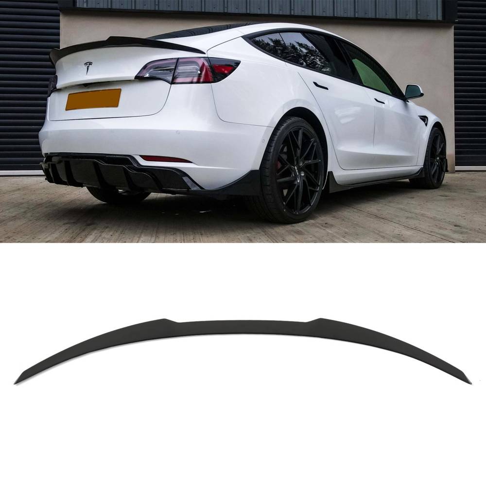Rear Lip Spoiler M4 Style Wing Gloss Black – Tesla Model 3 2019-2022-Gravity Performance