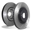Front Drilled Grooved 345mm Brake Discs – Audi A4 S4 Quattro B6 B7 03-09-Gravity Performance