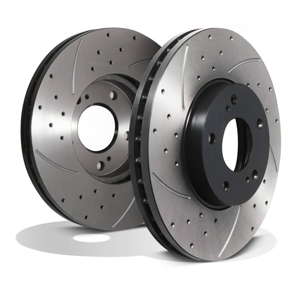 Front Drilled Grooved 295mm Brake Discs – Nissan Skyline R33 2.5 GTST 93-98-Gravity Performance