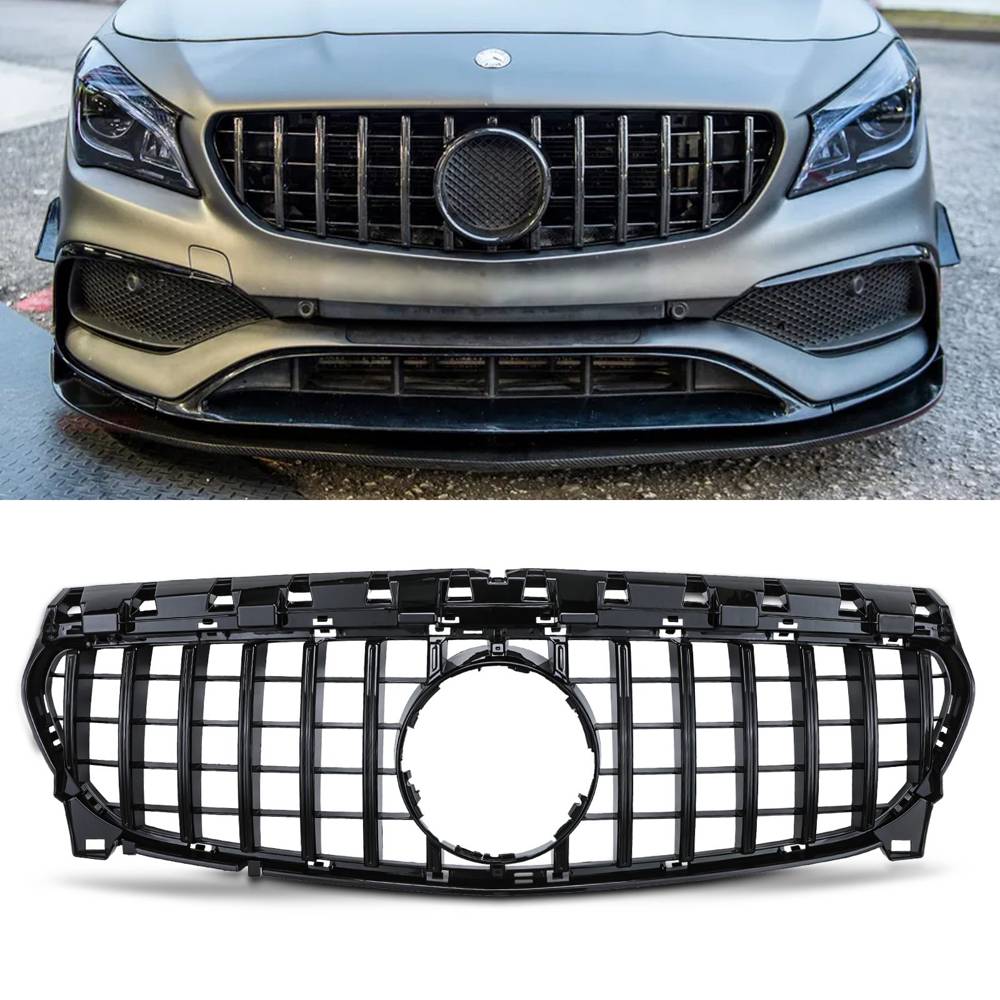 Panamericana GTR Style Gloss Black Front Grille – Mercedes CLA C117 13-19-Gravity Performance