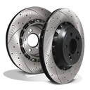 Rear Drilled Grooved Vented 370mm Brake Discs – BMW F87 M2 Competition 19+-Gravity Performance