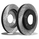 Front Drilled Grooved 294mm Brake Discs – Fiat Fullback 2.4 2.5D 4X4 2016+-Gravity Performance