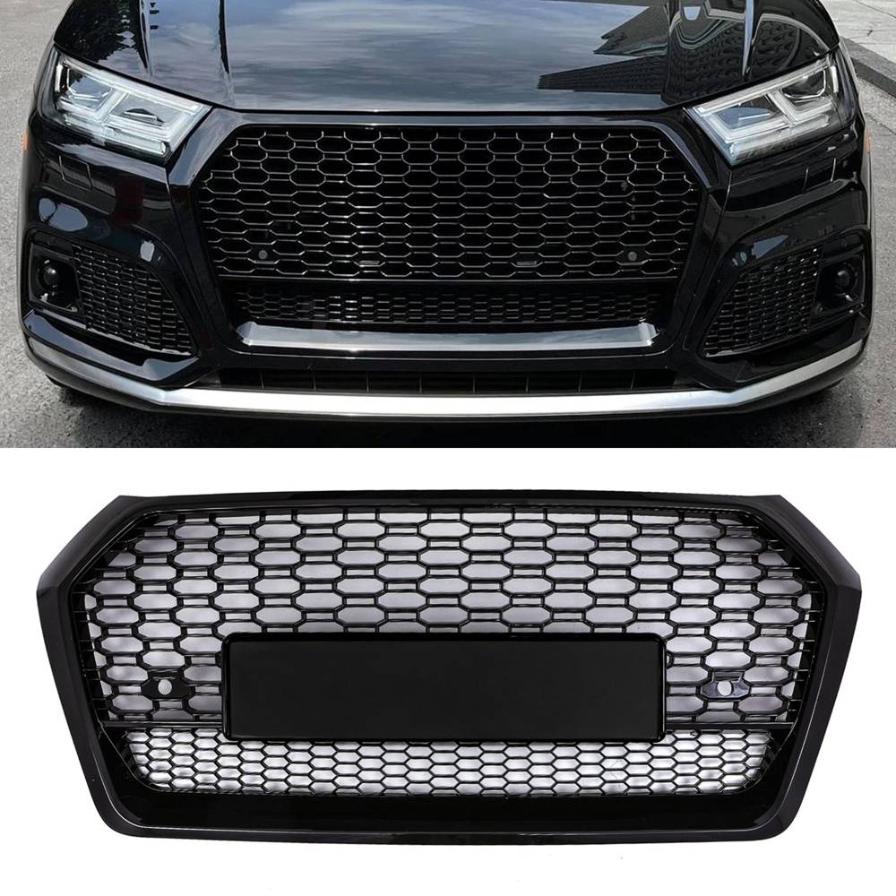 Front SQ5 Quattro Style Badgeless Grille Gloss Black – Audi Q5 FY 16-21