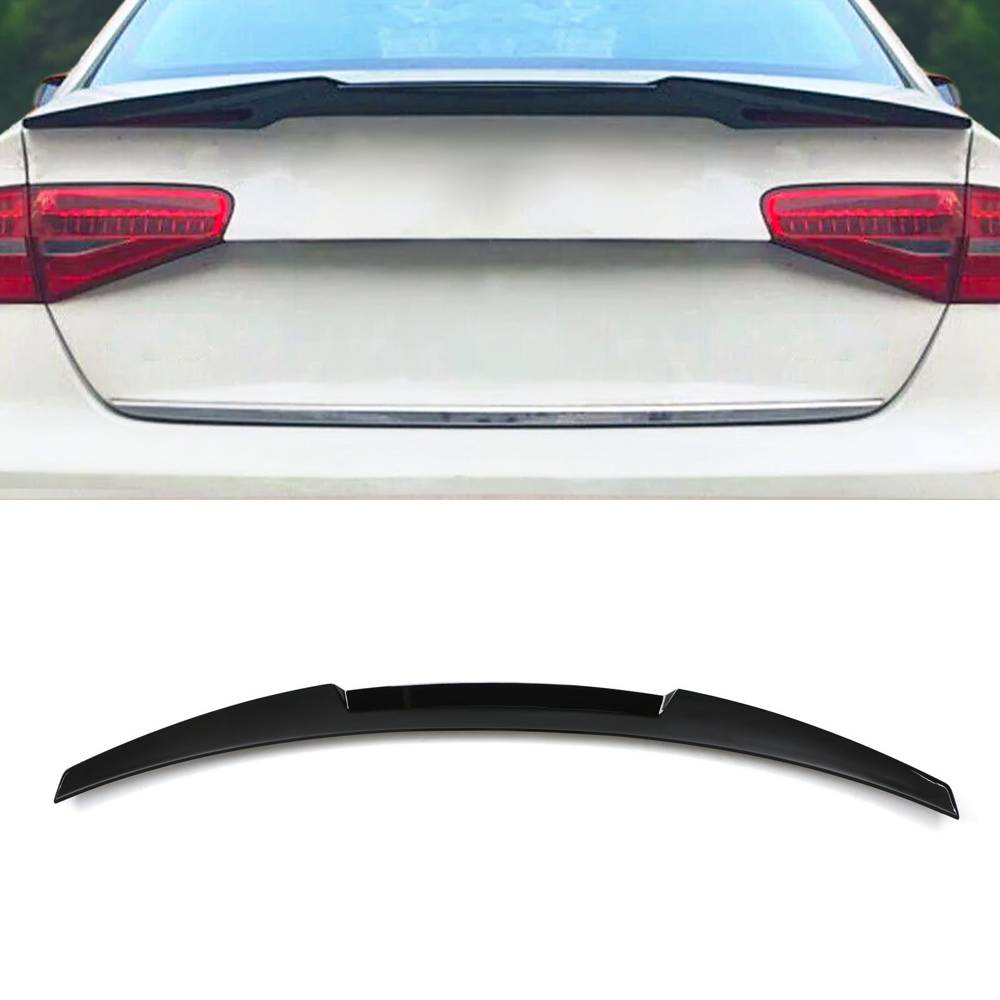 Rear M4 Style Spoiler Lip Gloss Black – Audi A4 B8 13-16