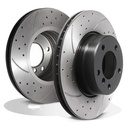 Front Drilled Grooved 310mm Brake Discs – BMW E60 520I 525I 525D Saloon 03-10-Gravity Performance