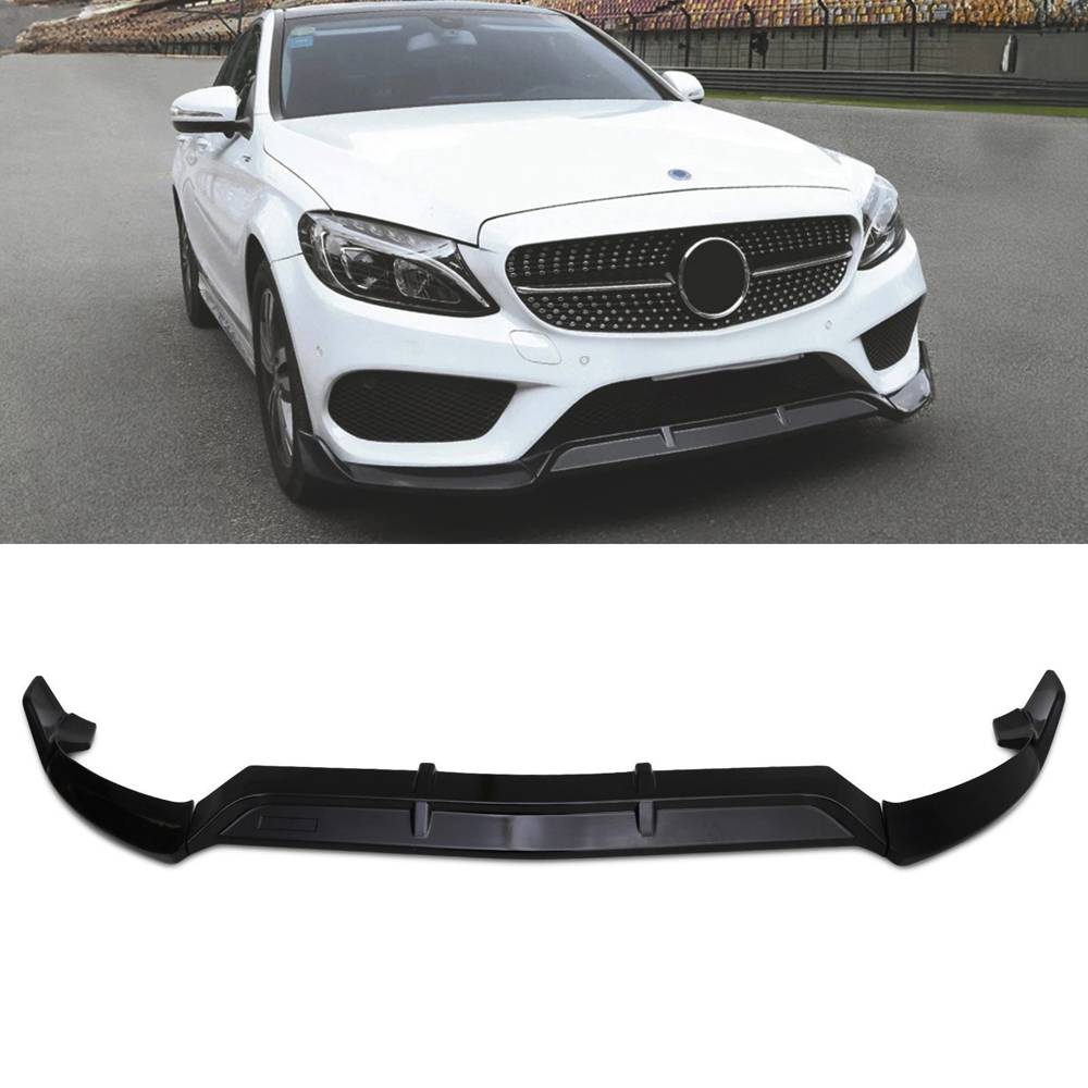 Front Bumper Splitter Lip Gloss Black – Mercedes Benz C Class W205 15-18