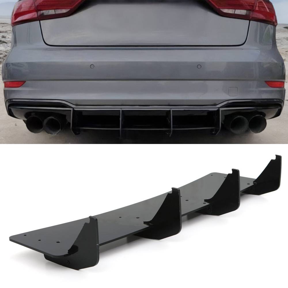 Rear Blade Diffuser Gloss Black – Audi S3 Sedan 8V 2017-2020