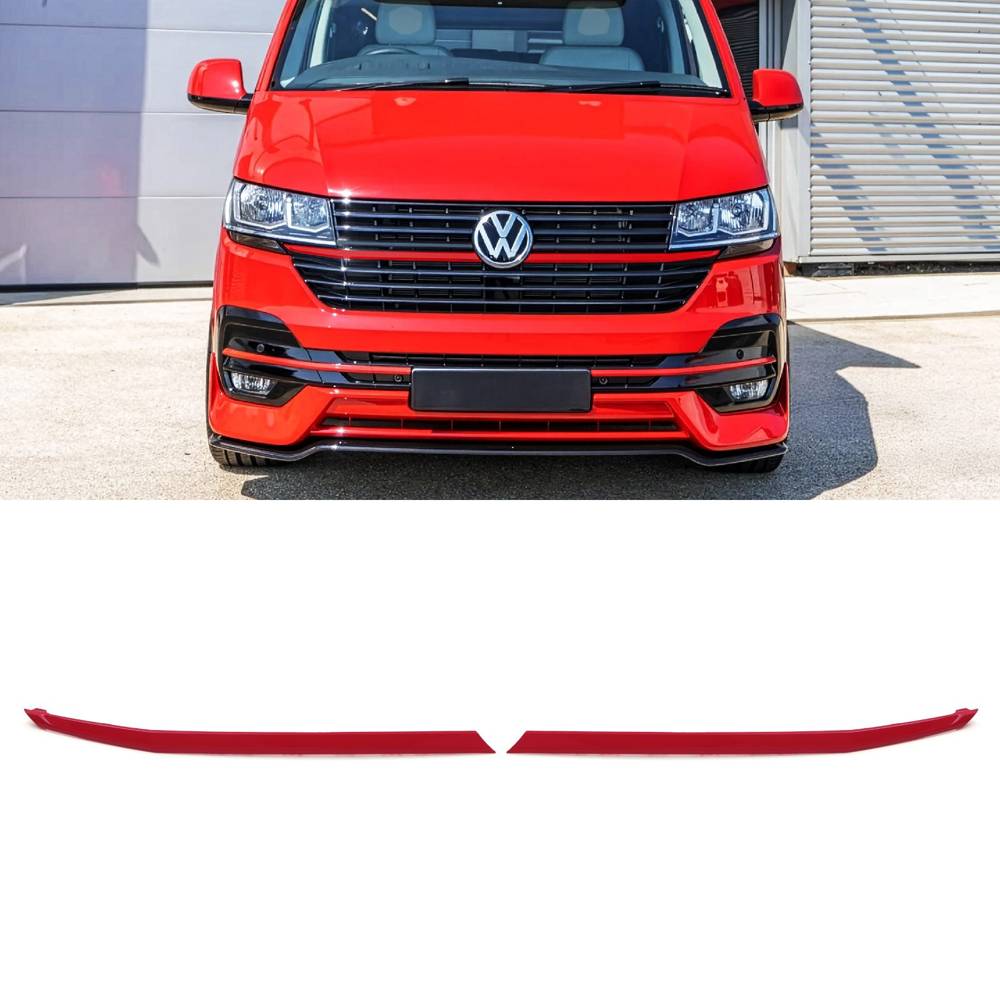 Red Long Upper Grille Trims Pair – VW Transporter T6.1 19-24