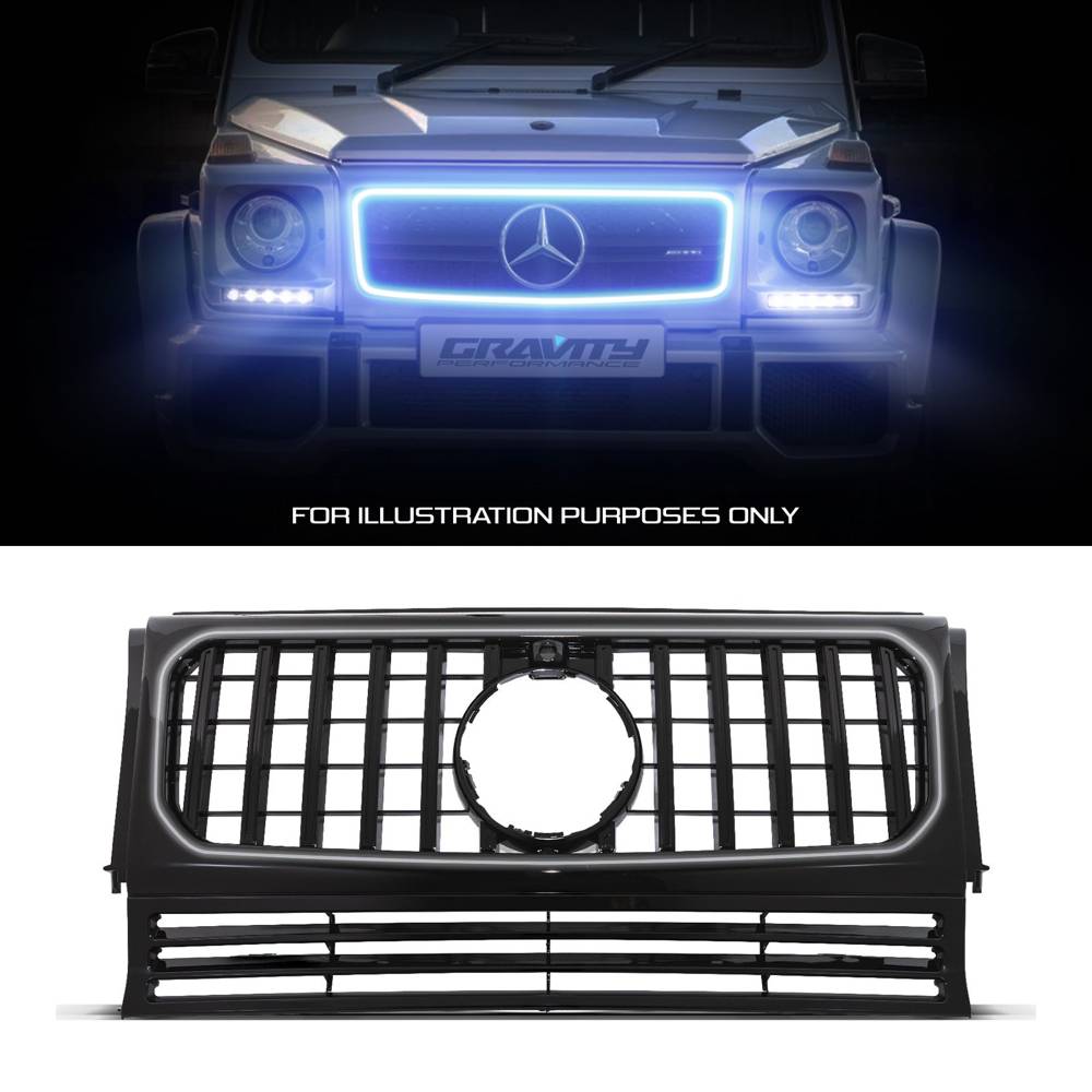 Gloss Black LED Grille – Mercedes G-Class W463 90-18-Gravity Performance