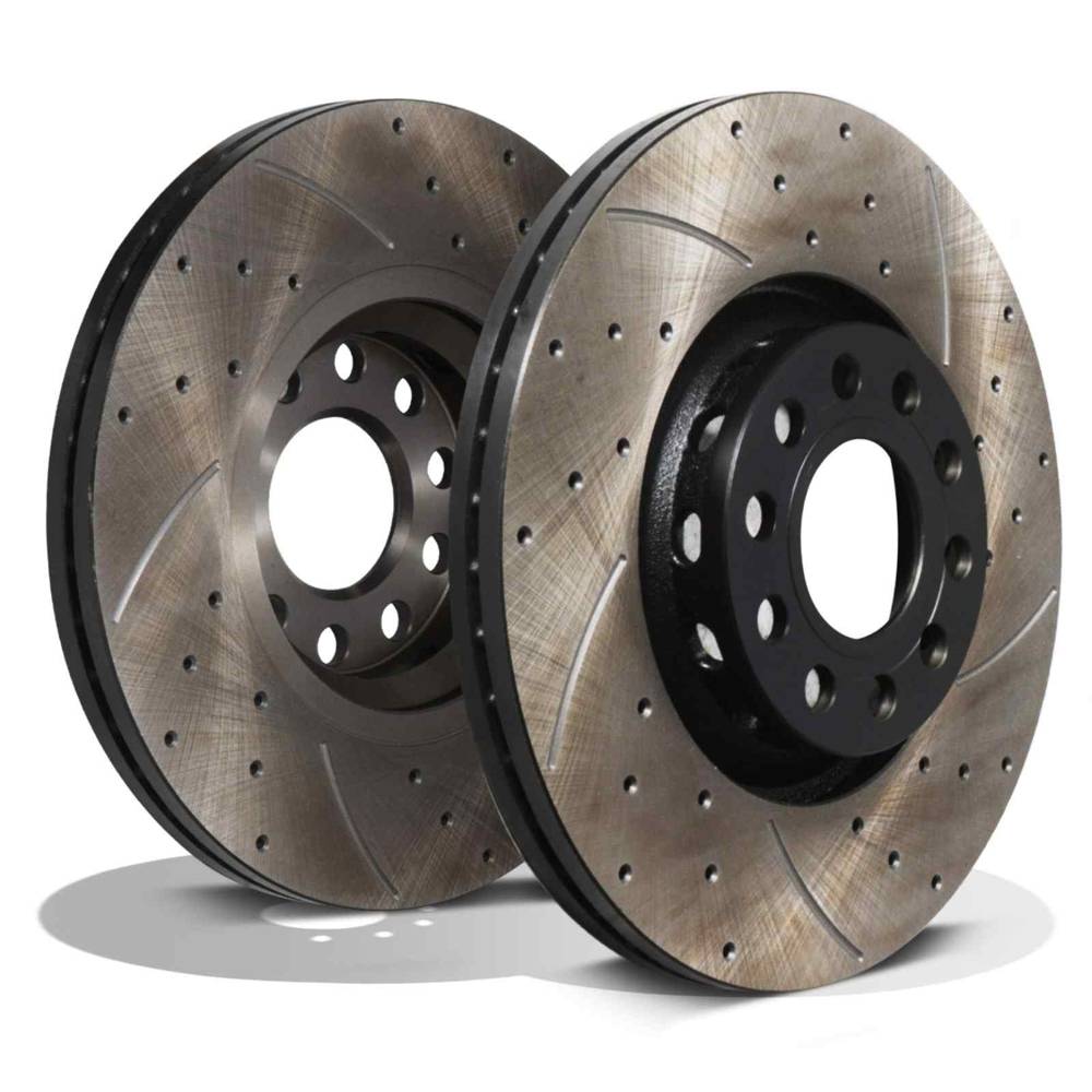 Front Drilled Grooved 312mm Brake Discs – Volkswagen VW Passat B5.5 00-05-Gravity Performance