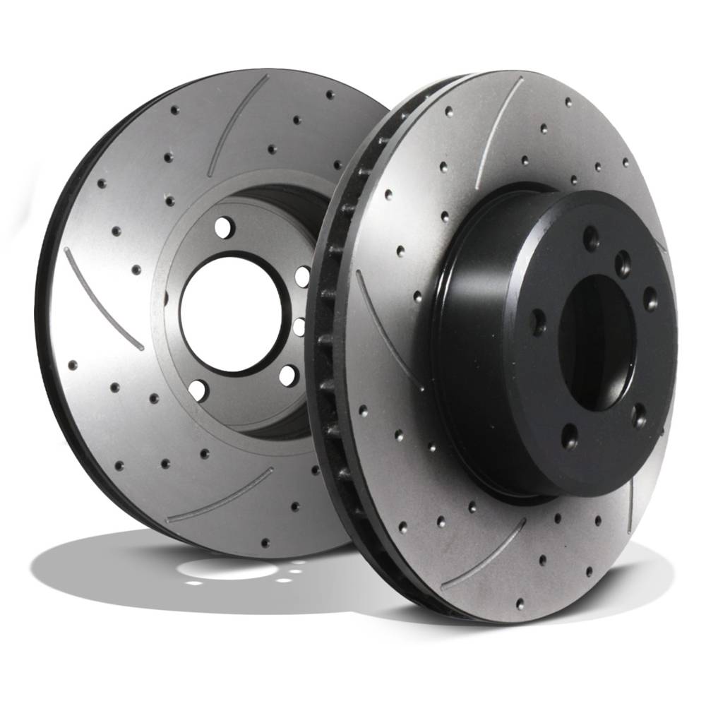 Front Drilled Grooved 324mm Brake Discs – BMW 6 Series E63 E64 630I Coupe 04+-Gravity Performance
