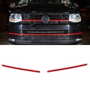 Red 2 Piece Short Upper Grille Trims – VW Transporter T6.1 19-24