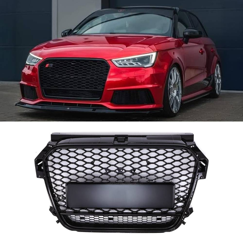 Front RS Quattro Style Grille Gloss Black – Audi A1 8X 10-15-Gravity Performance