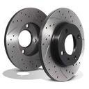 Front Drilled Grooved 239mm Brake Discs – Audi 80 B1 B2 1972+-Gravity Performance