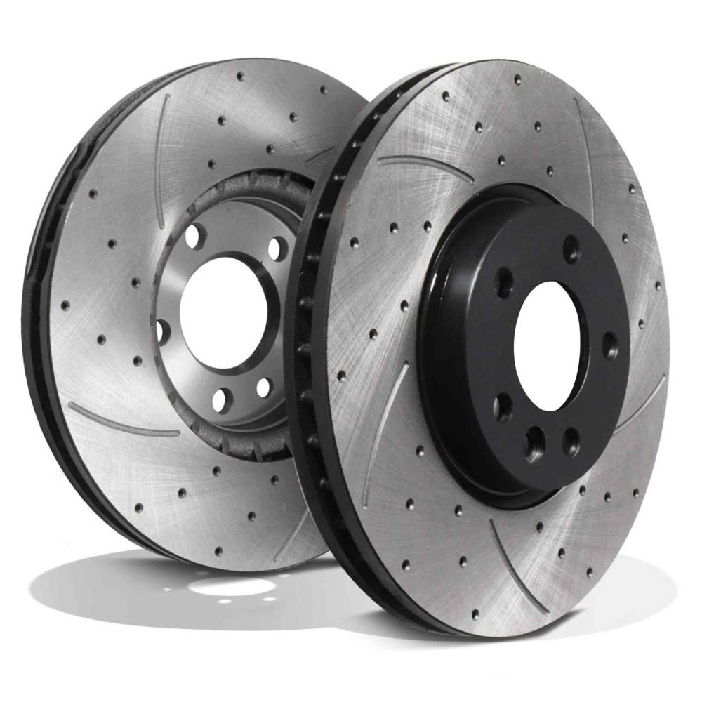 Front Drilled Grooved 340mm Brake Discs – Volkswagen VW Transporter T6 2.0 TSI TDI 15+-Gravity Performance