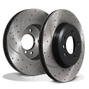 Front Drilled Grooved 325mm Brake Discs – BMW E46 Saloon Touring Coupe 00-07-Gravity Performance