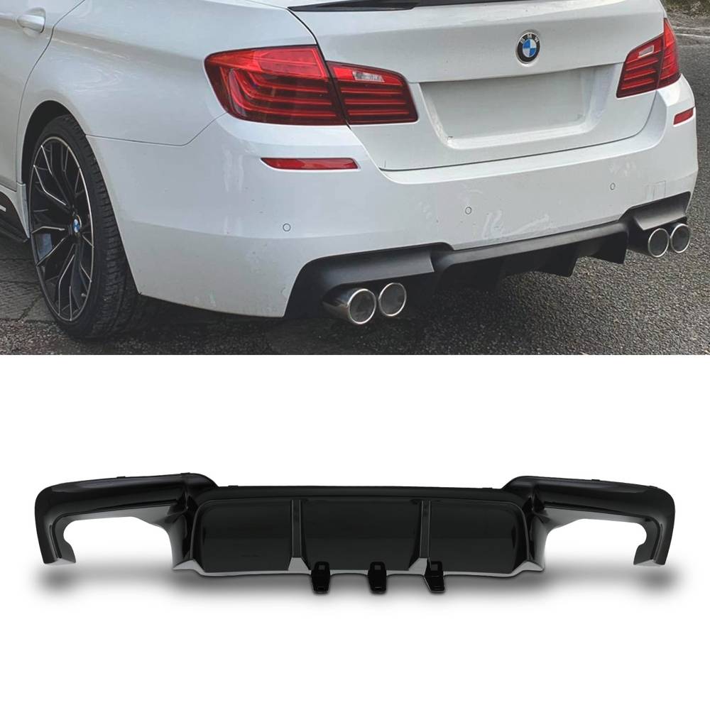 Gloss Black Rear Diffuser – BMW 5 Series F10 10-16-Gravity Performance