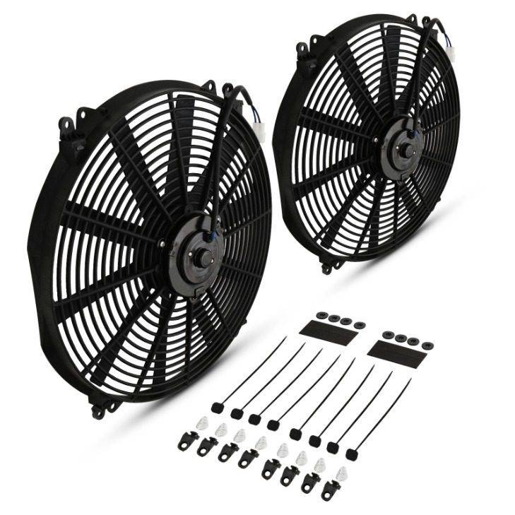 2x 16″ Universal Straight Blade Fans Kit-Gravity Performance