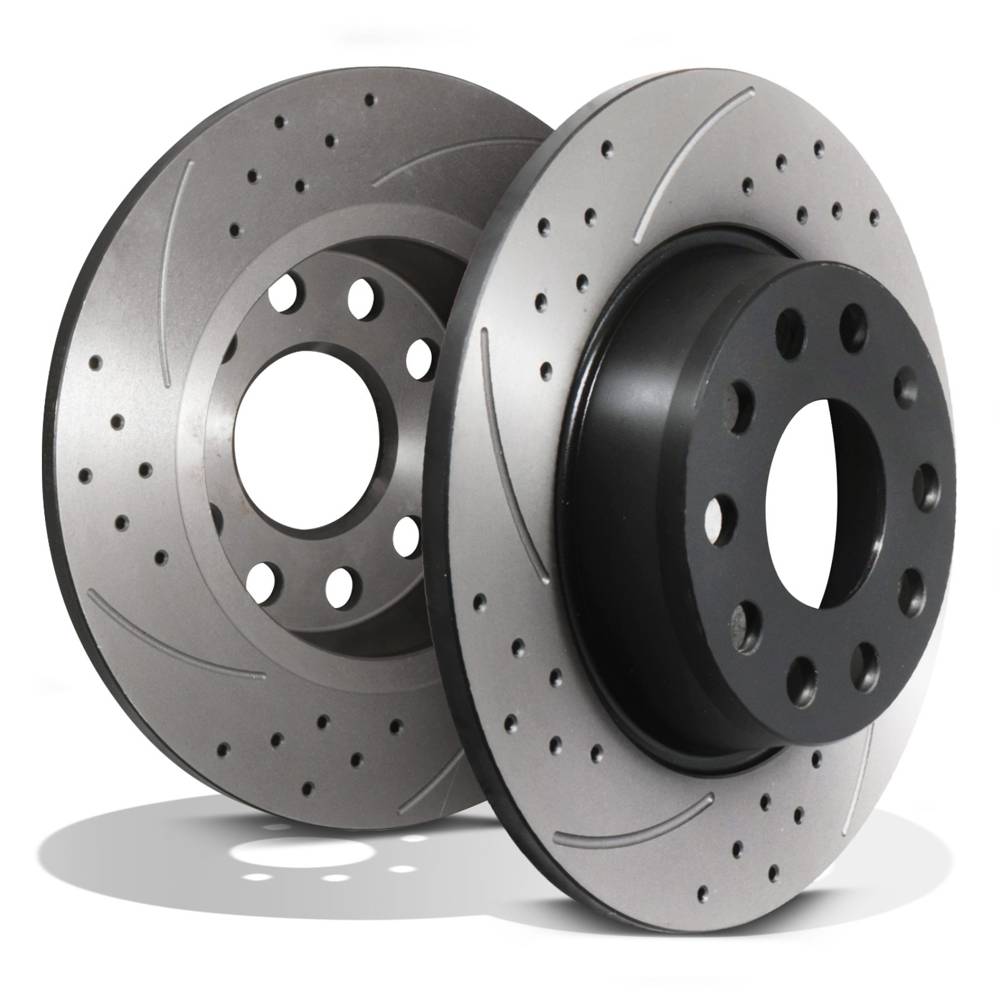 Rear Grooved Drilled 272mm Brake Discs – Audi A3 8P 8V S3 1.8 2.0 TDI TFSI 03+-Gravity Performance