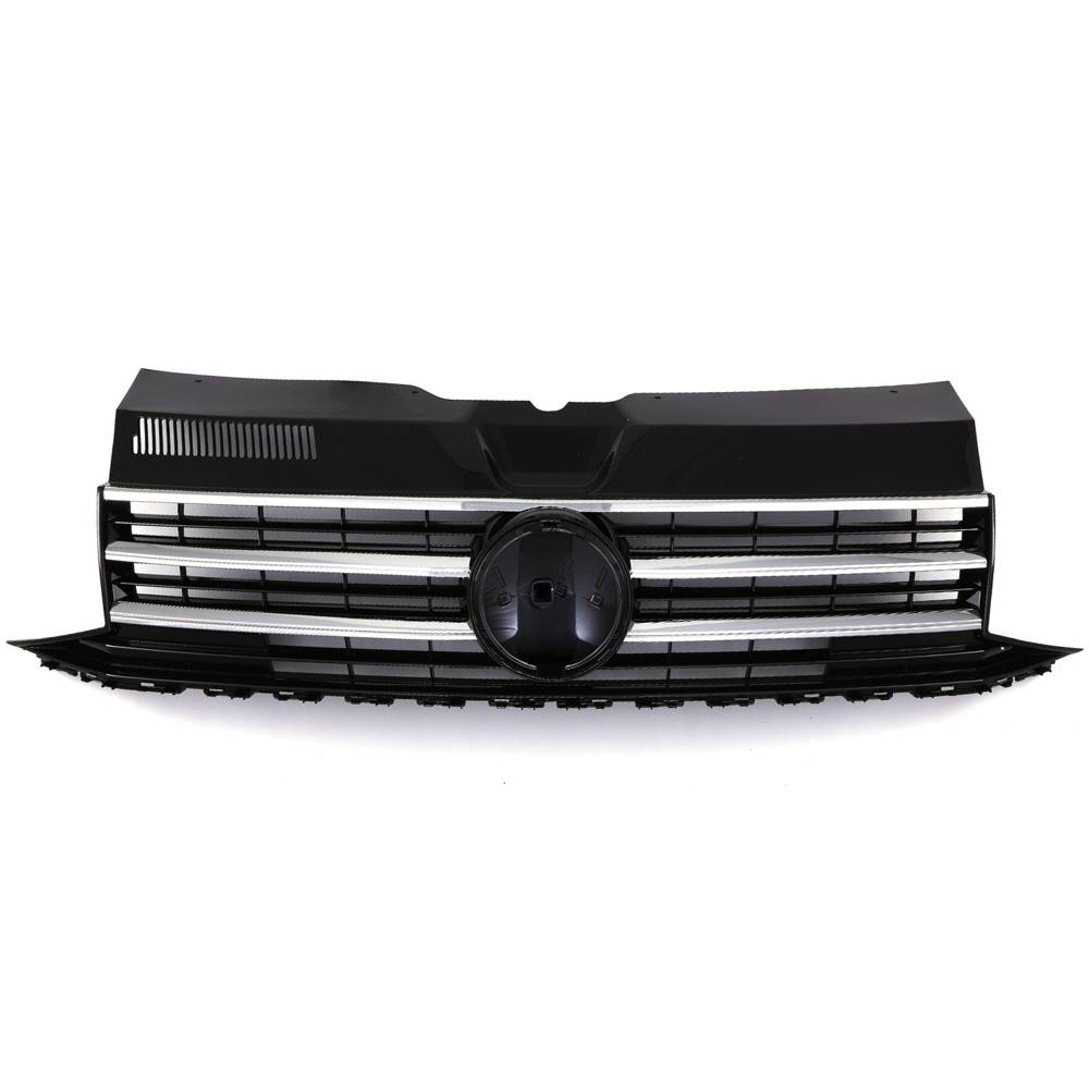 Gloss Black Badged Front Bumper Grille Chrome Trim – VW Transporter T6 16-19-Gravity Performance