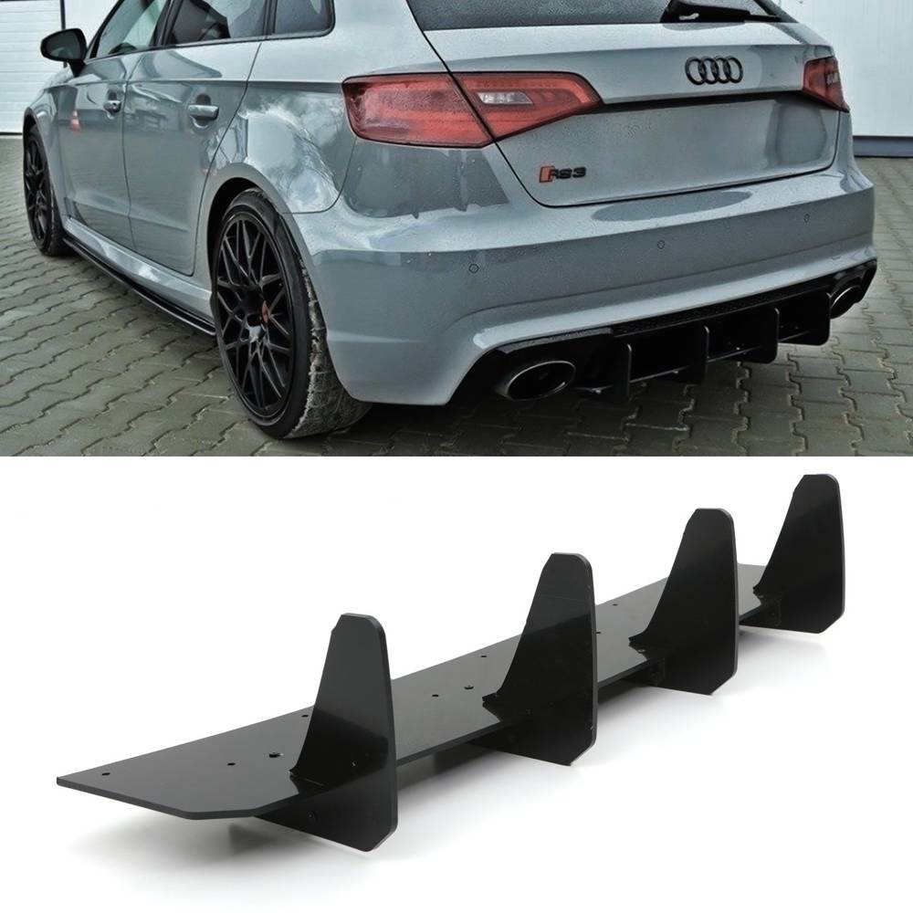 Rear Blade Diffuser Gloss Black – Audi S3 Hatchback 8V 17-20-Gravity Performance