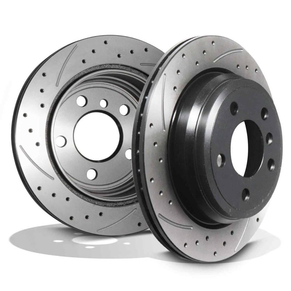 Rear Drilled Grooved 300mm Brake Discs – BMW 3 Series F30 F31 F34 12-18-Gravity Performance