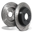 Rear Grooved Drilled 280mm Brake Discs – Ford Focus MK2 2.5 St 225 St225 05+-Gravity Performance