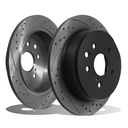 Rear Drilled Grooved 291mm Brake Discs – Lexus IS220 D IS250 AWD 300H 2005+-Gravity Performance